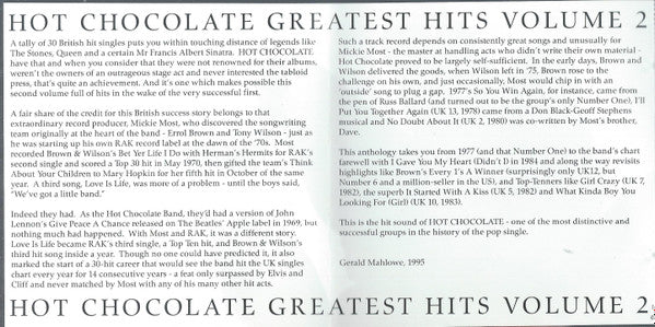 Hot Chocolate : Greatest Hits Volume Two (CD, Comp)
