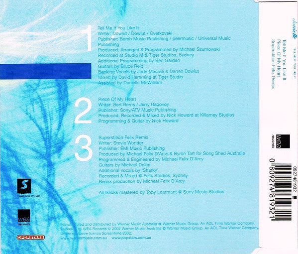 Danielle Stearman : Tell Me If You Like It  (CD, Single)