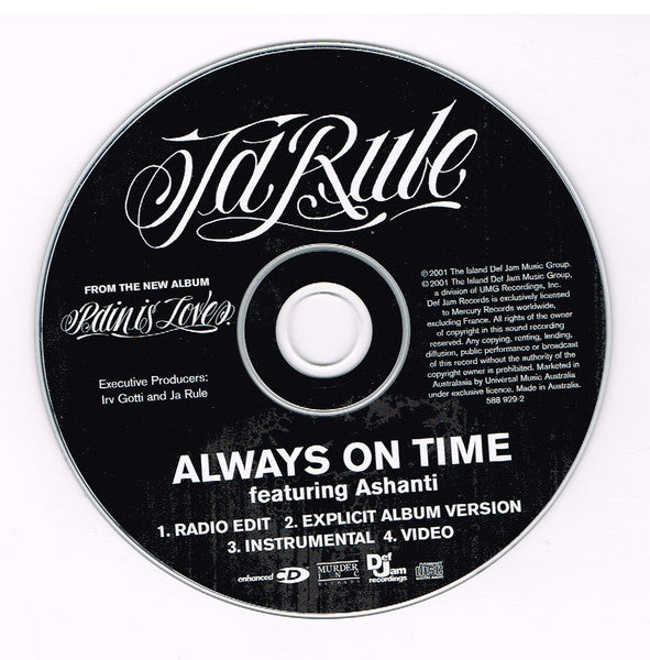 Ja Rule Feat. Ashanti : Always On Time (CD, Single, Enh)