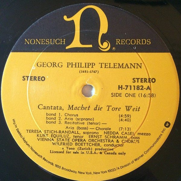Georg Philipp Telemann, Johann Sebastian Bach : Cantatas (LP)