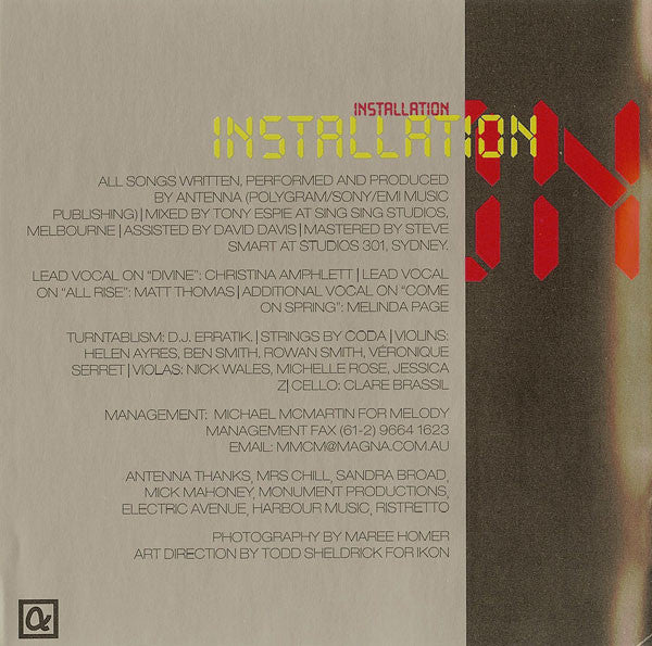 Antenna (3) : Installation (CD, Album)