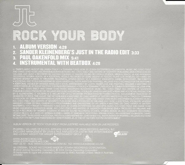 Justin Timberlake : Rock Your Body (CD, Single)