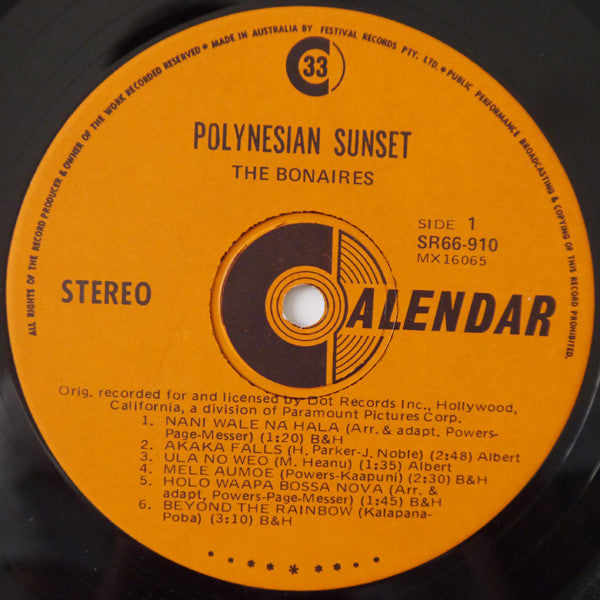 The Bonaires (2) : Polynesian Sunset (LP, Album, RE)