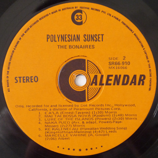 The Bonaires (2) : Polynesian Sunset (LP, Album, RE)