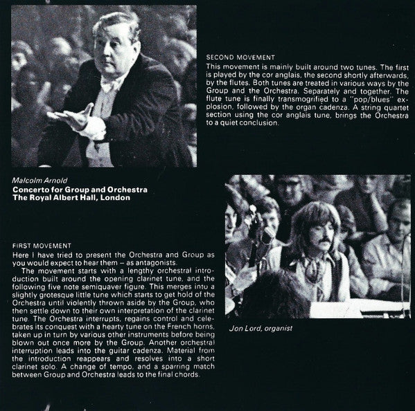 Deep Purple, Royal Philharmonic Orchestra Conducted By Malcolm Arnold : Concerto For Group And Orchestra (CD, Album, RE)