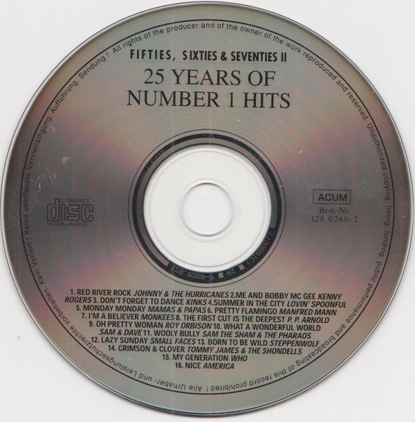 Various :  25 Years Of Number 1 Hits - Fifties, Sixties & Seventies II (CD, Comp)