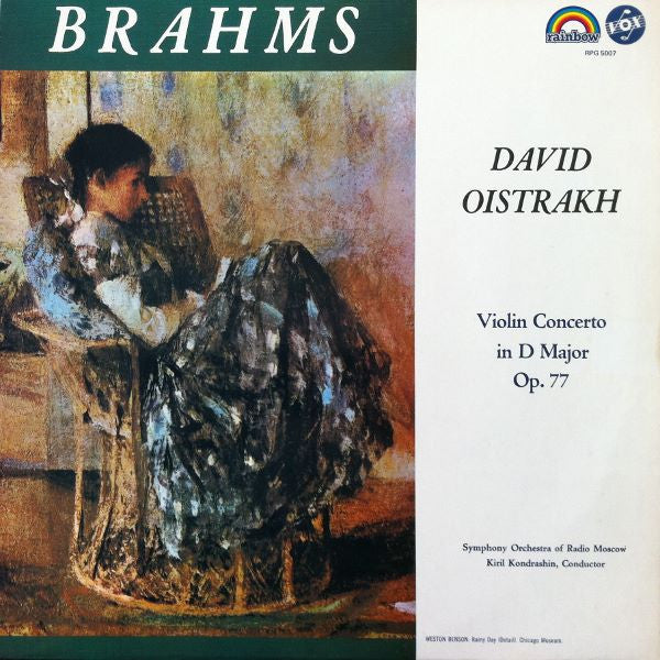Brahms*, David Oistrakh*, Symphony Orchestra Of Radio Moscow*, Kondrashin* : Violin Concerto in D Major, Op. 77 (LP, Album, RE)