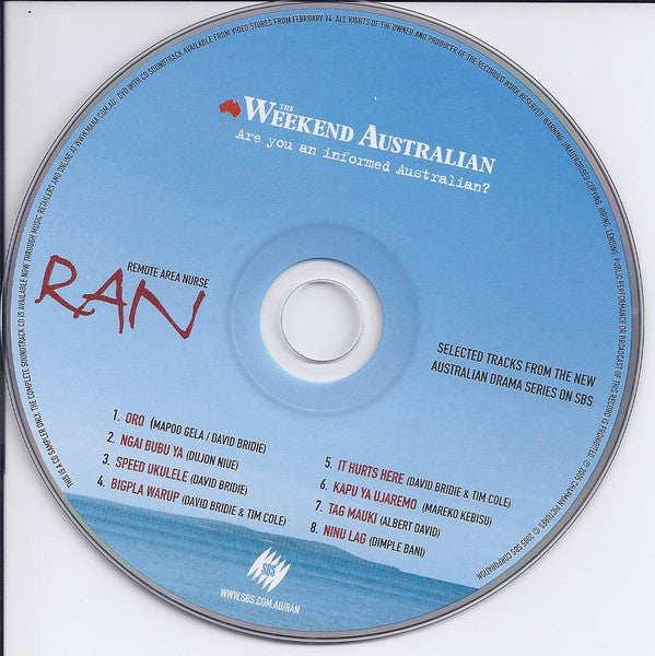 Various : Remote Area Nurse (RAN) - Selected Tracks From The New Australian Drama Series On SBS  (CD, Promo, Smplr, Car)