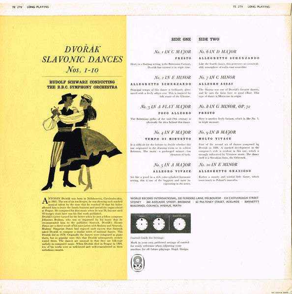 Dvořák*, Rudolf Schwarz Conducting The B.B.C. Symphony Orchestra* : Slavonic Dances Nos. 1-10 (LP, Album, Club)