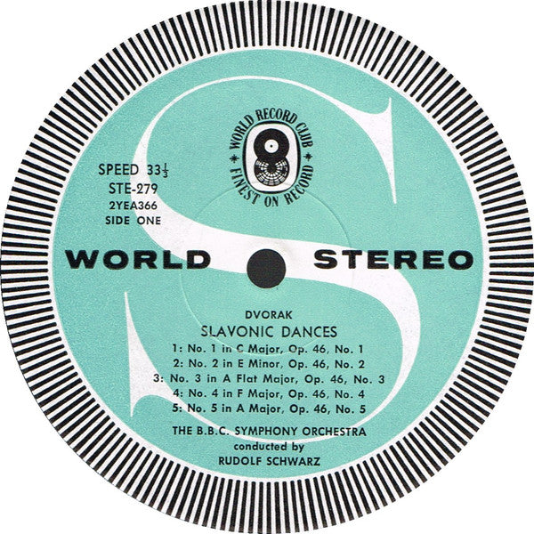 Dvořák*, Rudolf Schwarz Conducting The B.B.C. Symphony Orchestra* : Slavonic Dances Nos. 1-10 (LP, Album, Club)