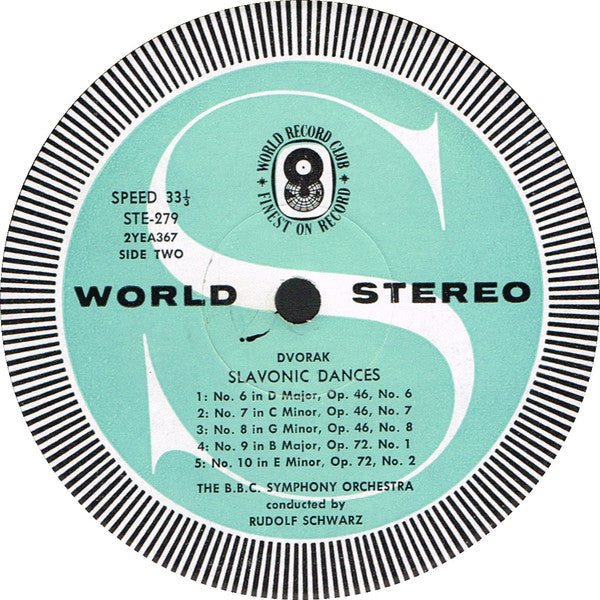 Dvořák*, Rudolf Schwarz Conducting The B.B.C. Symphony Orchestra* : Slavonic Dances Nos. 1-10 (LP, Album, Club)