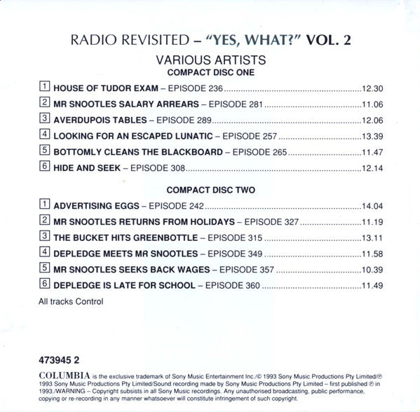 Various : "Yes, What?" (Volume 2) (2xCD)