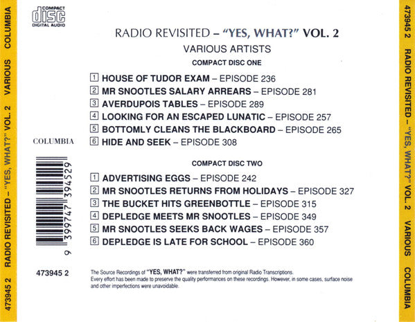 Various : "Yes, What?" (Volume 2) (2xCD)