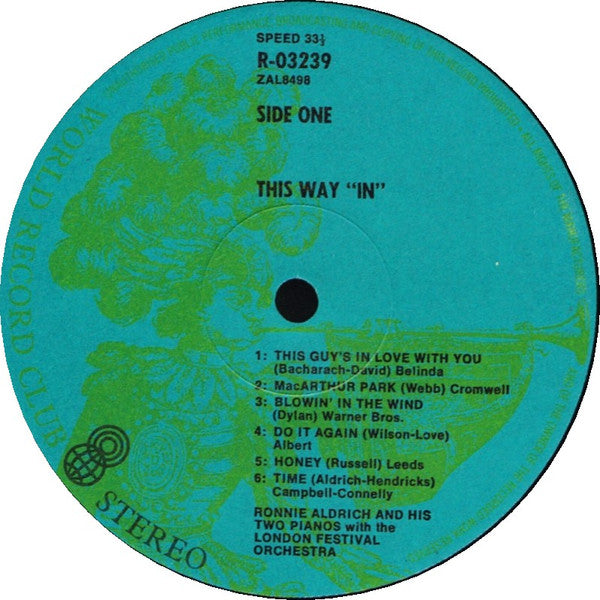 Ronnie Aldrich And His Two Pianos With The London Festival Orchestra : This Way 'In' (LP, Album, Club)