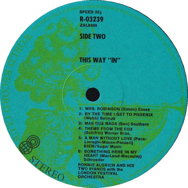 Ronnie Aldrich And His Two Pianos With The London Festival Orchestra : This Way 'In' (LP, Album, Club)