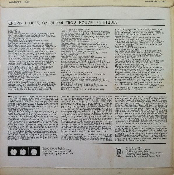 Frédéric Chopin, Claudio Arrau : Études Vol. 2 (LP, Album, Mono, Club)