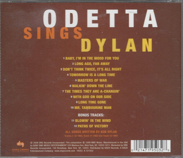 Odetta : Odetta Sings Dylan (CD, Album, RE)