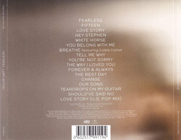 Taylor Swift : Fearless (CD, Album, S/Edition)
