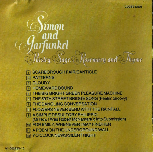 Simon & Garfunkel : Parsley, Sage, Rosemary And Thyme (CD, Album, RE)