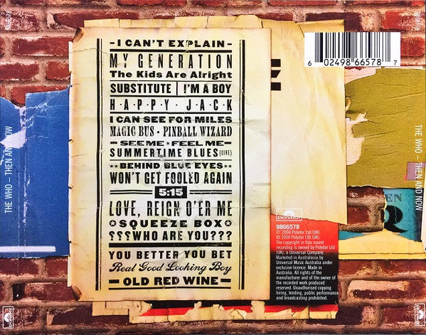 The Who : Then And Now (CD, Comp, RE)