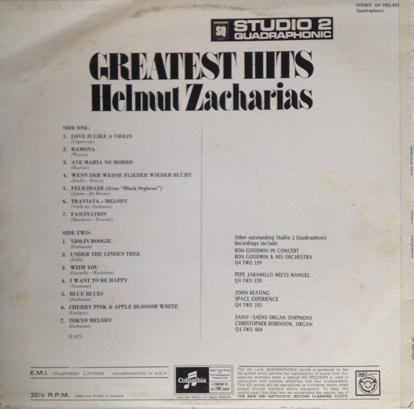 Helmut Zacharias : Greatest Hits (LP, Comp, Quad)