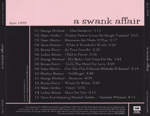 Various : A Swank Affair (CD, Comp, Promo, Smplr)
