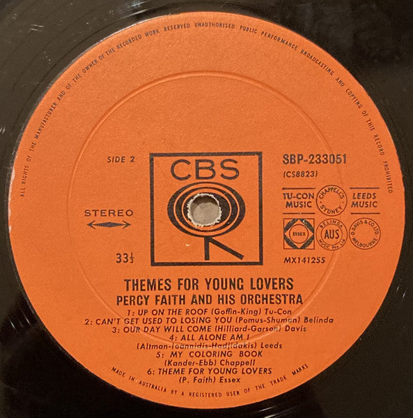Percy Faith And His Orchestra* : Themes For Young Lovers (LP, Album)