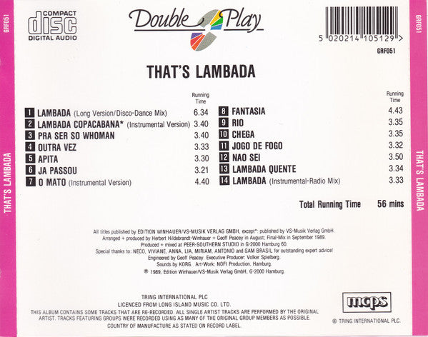 Unknown Artist : That's Lambada (CD)