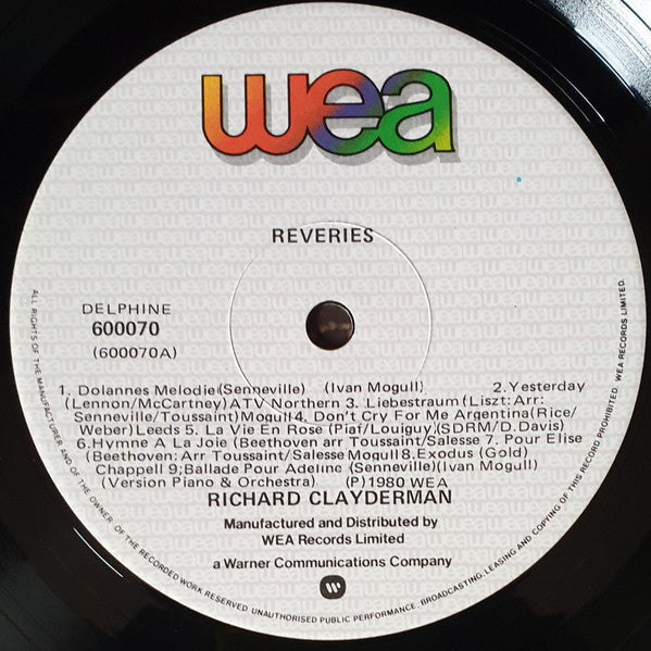 Richard Clayderman : Rêveries (LP, Album)