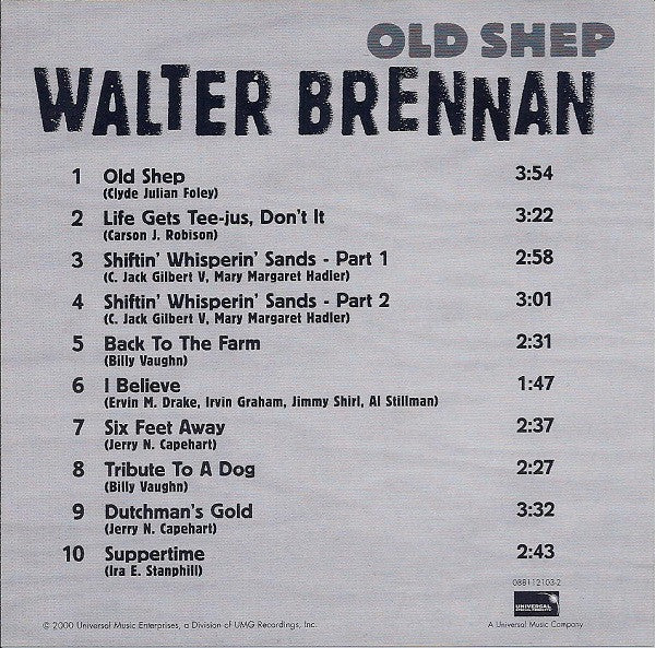Walter Brennan : Old Shep (CD, Comp)