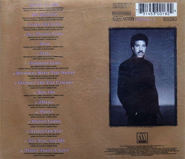 Lionel Richie : Back To Front (CD, Comp)