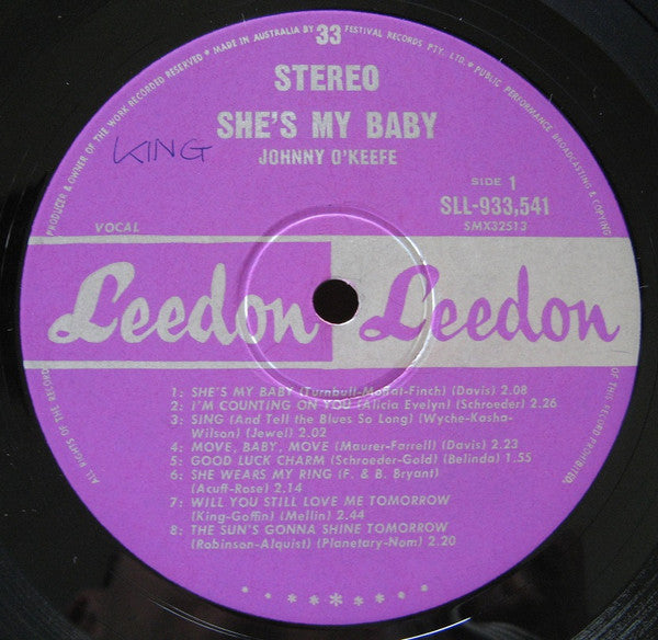 Johnny O'Keefe : She's My Baby (LP, Comp)