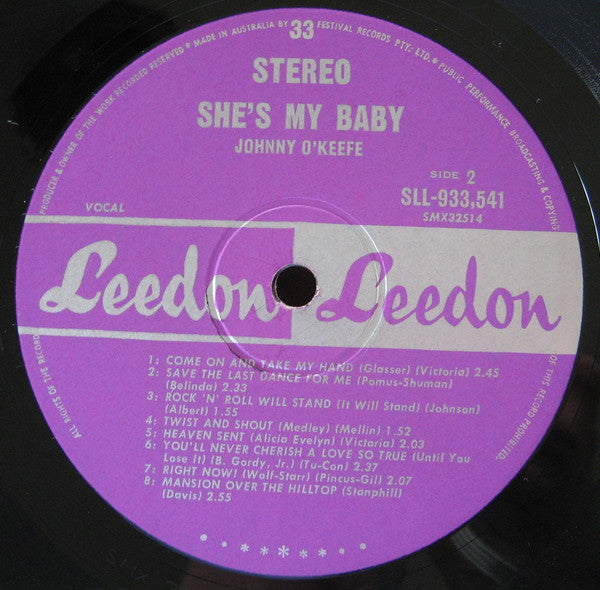 Johnny O'Keefe : She's My Baby (LP, Comp)