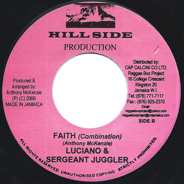 Luciano (2) / Luciano (2) & Sergeant Juggler* : Faith / Faith (Combination) (7")
