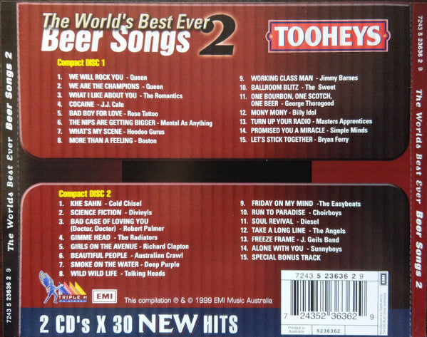 Various : The World's Best Ever Beer Songs 2 (2xCD, Comp)