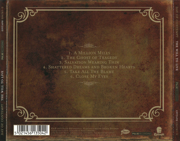 Day Of Contempt : The Will To Live (CD, EP)