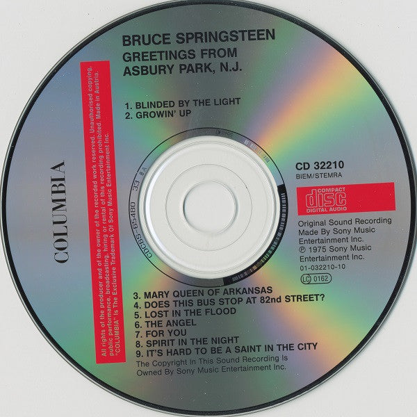Bruce Springsteen : Greetings From Asbury Park, N. J. (CD, Album, RE, DAD)
