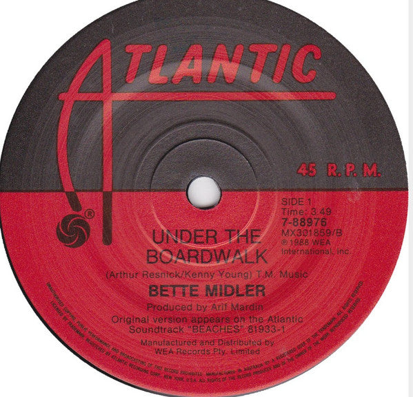 Bette Midler : Under The Boardwalk (7")