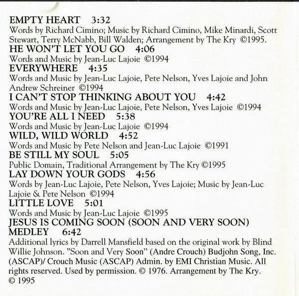 The Kry : Unplugged (CD, Album)