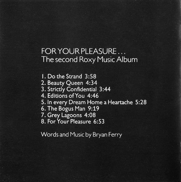 Roxy Music : For Your Pleasure (CD, Album, RE, PDO)