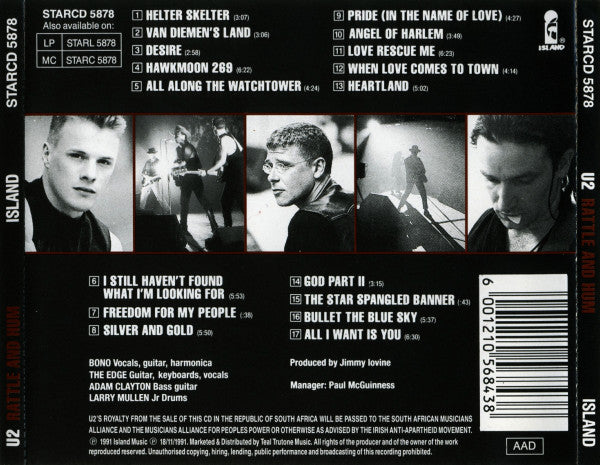 U2 : Rattle And Hum (CD, Album)