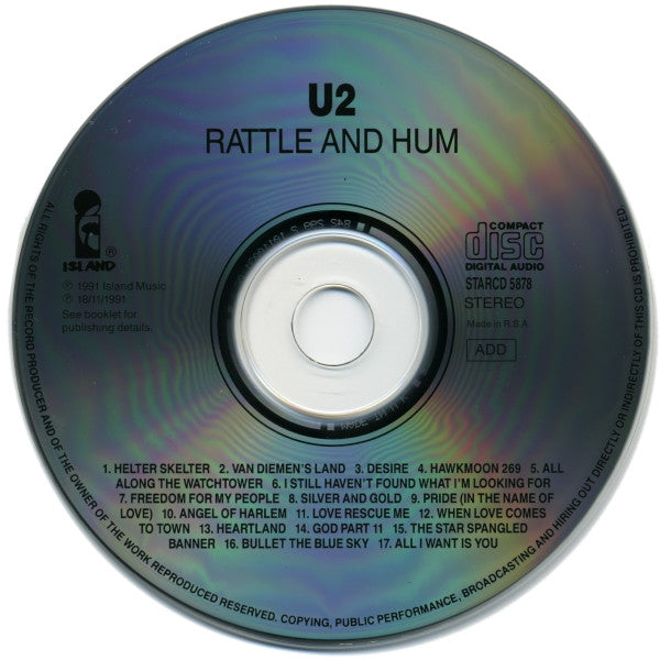 U2 : Rattle And Hum (CD, Album)