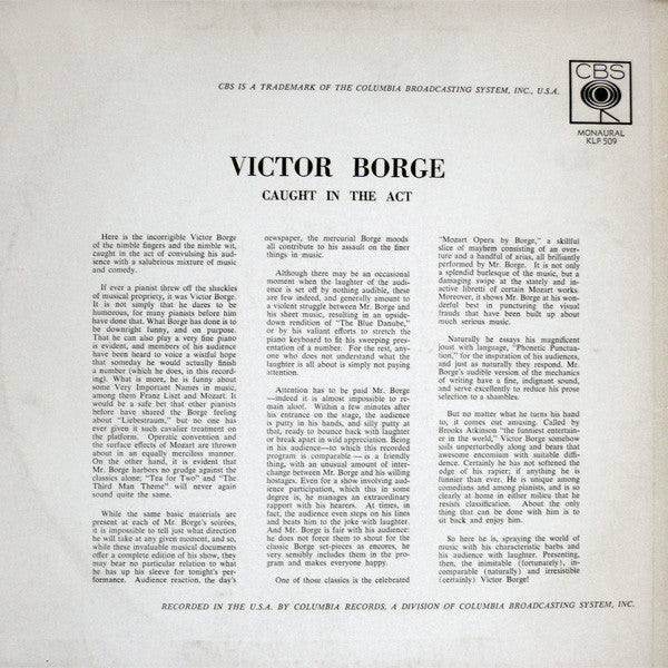 Victor Borge (2) : Caught In The Act (LP, Album, Mono, RE)