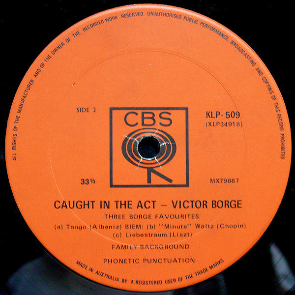 Victor Borge (2) : Caught In The Act (LP, Album, Mono, RE)