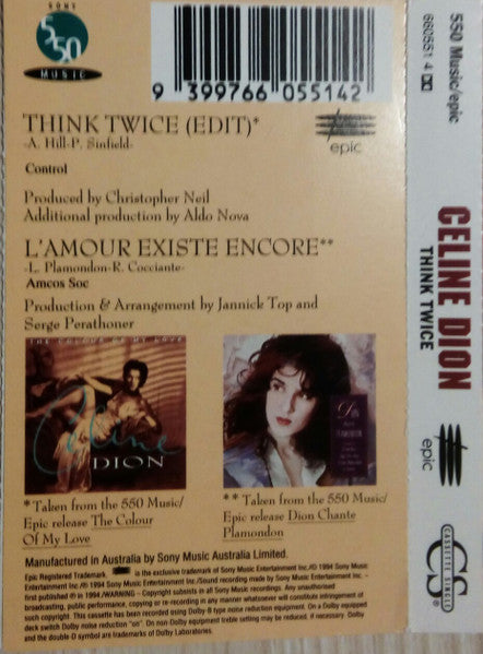 Celine Dion* : Think Twice (Cass, Single)