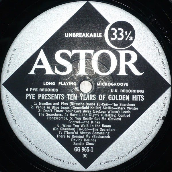 Various : Pye Records Presents Ten Years Of Golden Hits (2xLP, Comp, Gat)