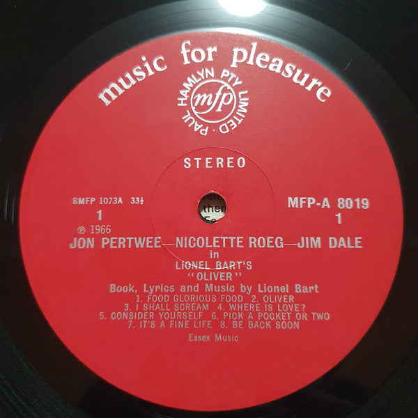 Lionel Bart With Jon Pertwee, Jim Dale, Nicolette Roeg With Geoff Love & His Orchestra : Oliver!: With Cast (LP, Album, RE)