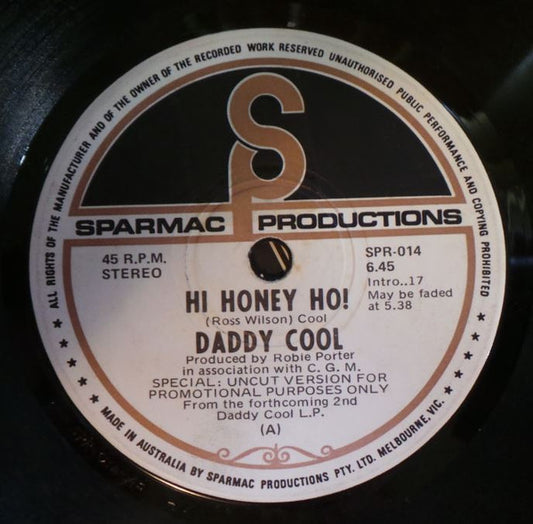 Daddy Cool (5) : Hi Honey Ho! (7", Single, Promo)