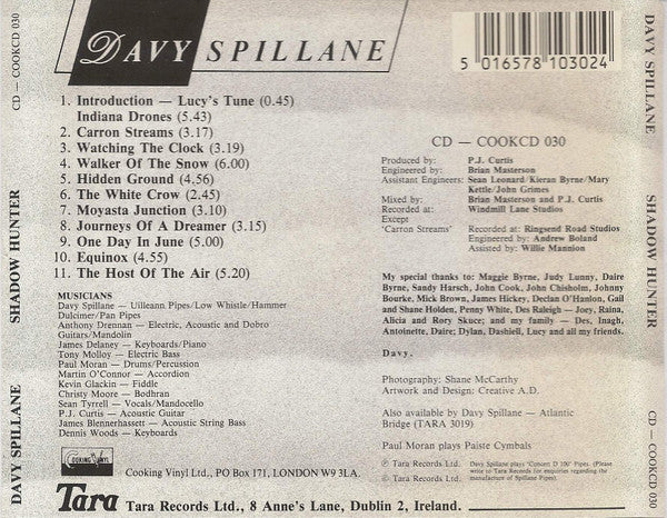 Davy Spillane : Shadow Hunter (CD, Album)