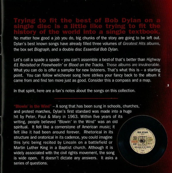 Bob Dylan : Dylan (CD, Comp)